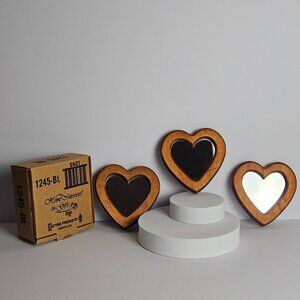 Vtg Wooden Heart Wall Hanging Mirrors by Home Interiors – Set of 3 Cottagecore